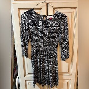 Black and White Geometric Dress